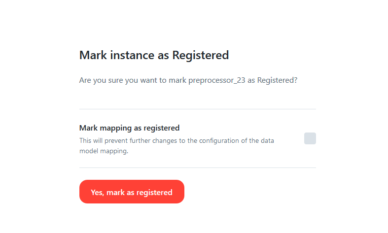Chiron platform - mark instance as registered